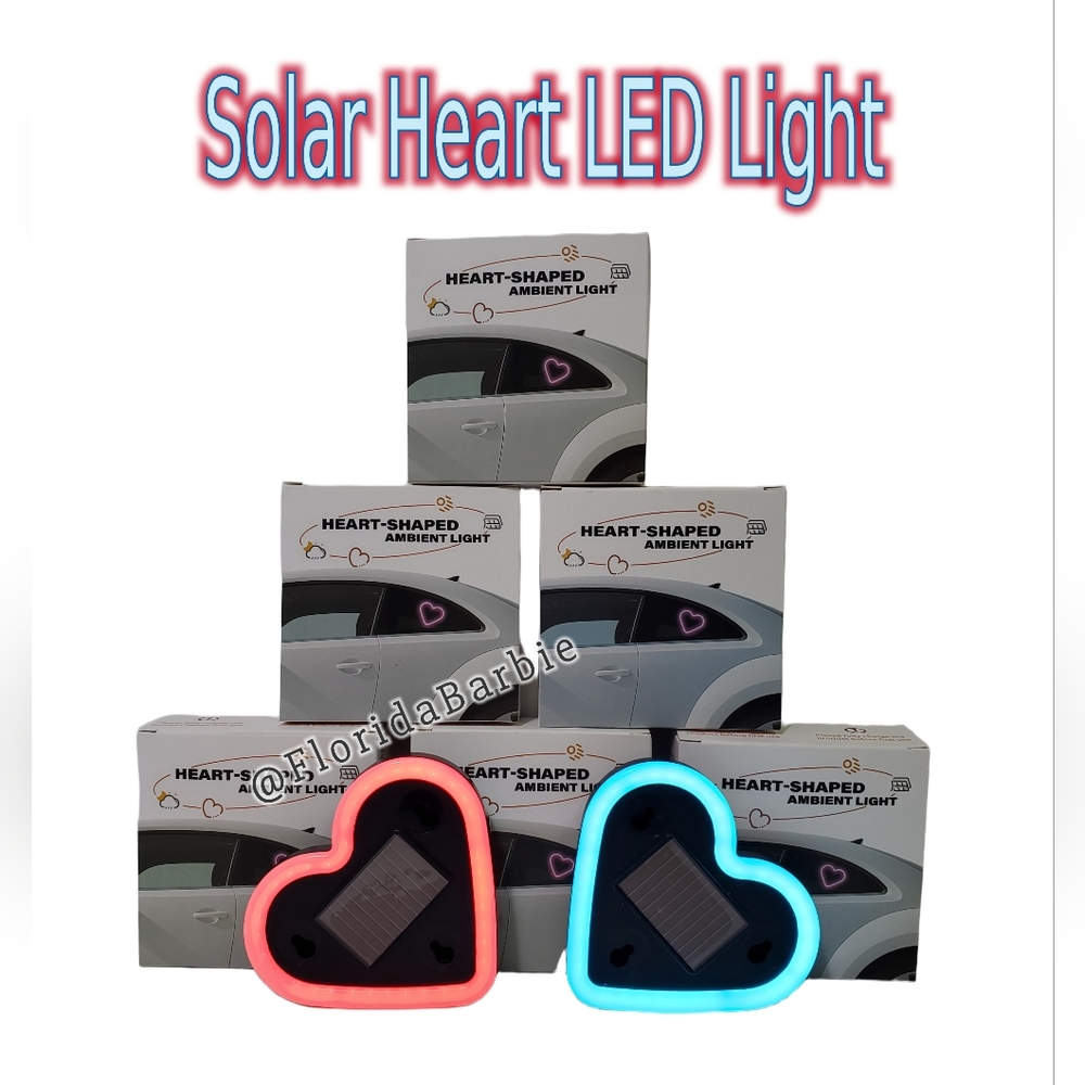 Solar LED Heart Shaped Ambient Retro Car Home Accent Light Colorful Accessories